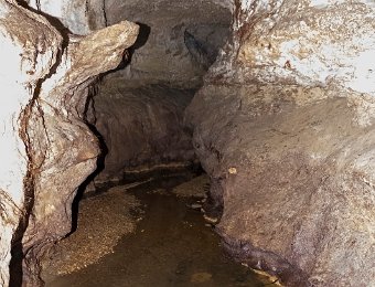 Vue de la grotte et du ruisseau