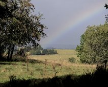 Arc en ciel sur un pâturage