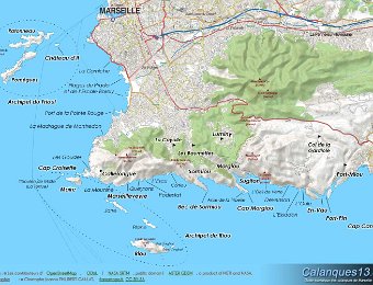 Carte des calanques
