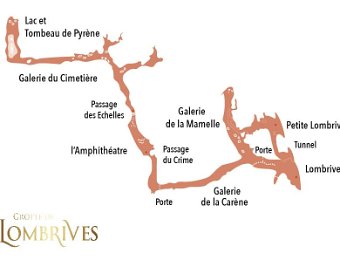 Plan de la partie visitable de la grotte (2km)