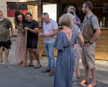 Accueil de la troupe et des visiteurs par le maire de Lamonzie Montastruc (Jean-Michel Dreuil)