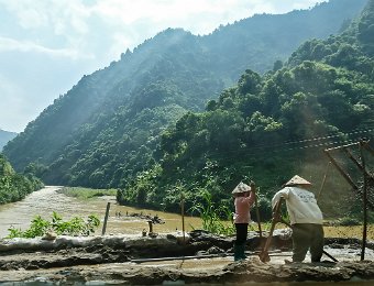 Stockage et ressuyage du sable